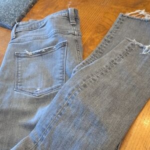 Women's Gray Distressed Jeans